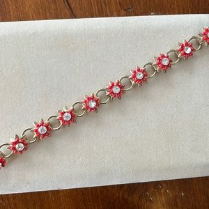 Costume gold and red flower bracelet